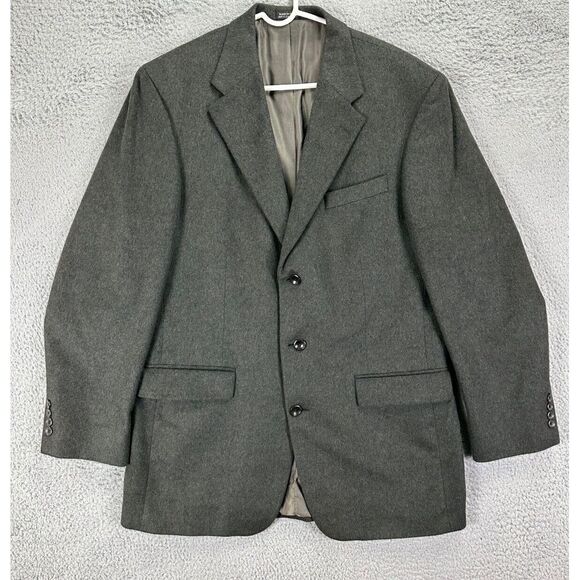 Oscar‎ De La Renta Blazer Mens 42L Olive Green Wool Cashmere Nylon Blend Tuxedo - Picture 1 of 11